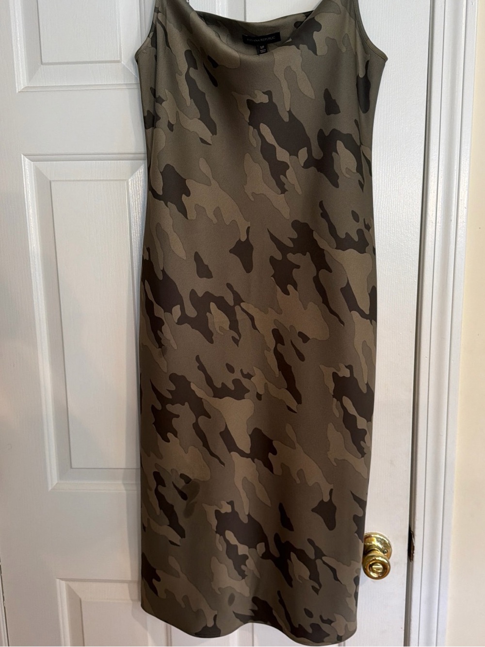 Banana Republic camo satin dress Sz S